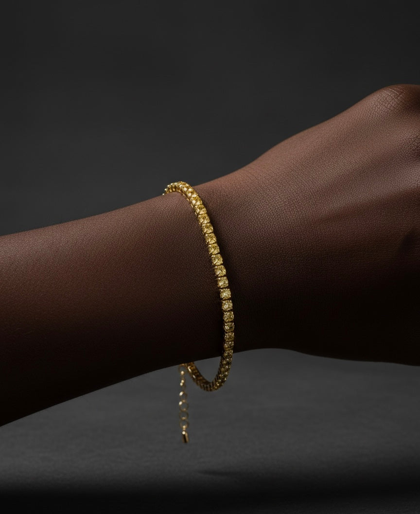 Brigitte yellow tennis bracelet