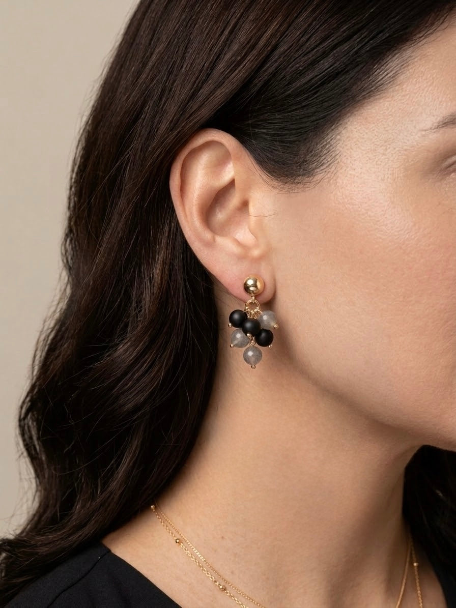 Midnight cluster earrings