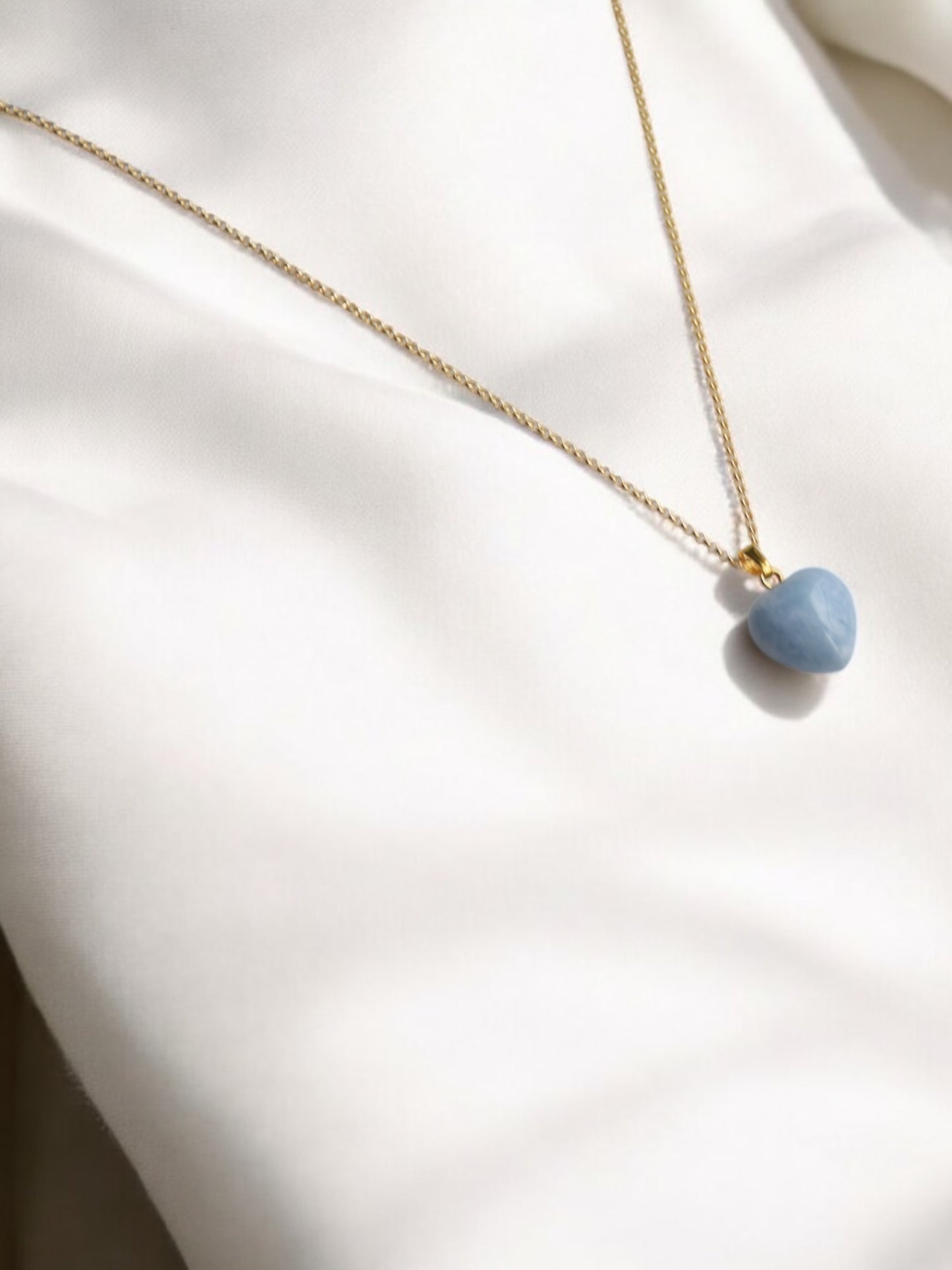 Aquamarine heart necklace