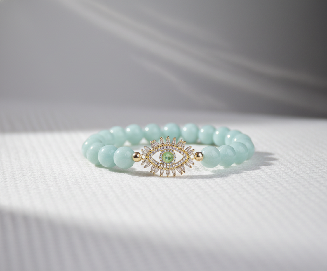 Soleil green jade bracelet