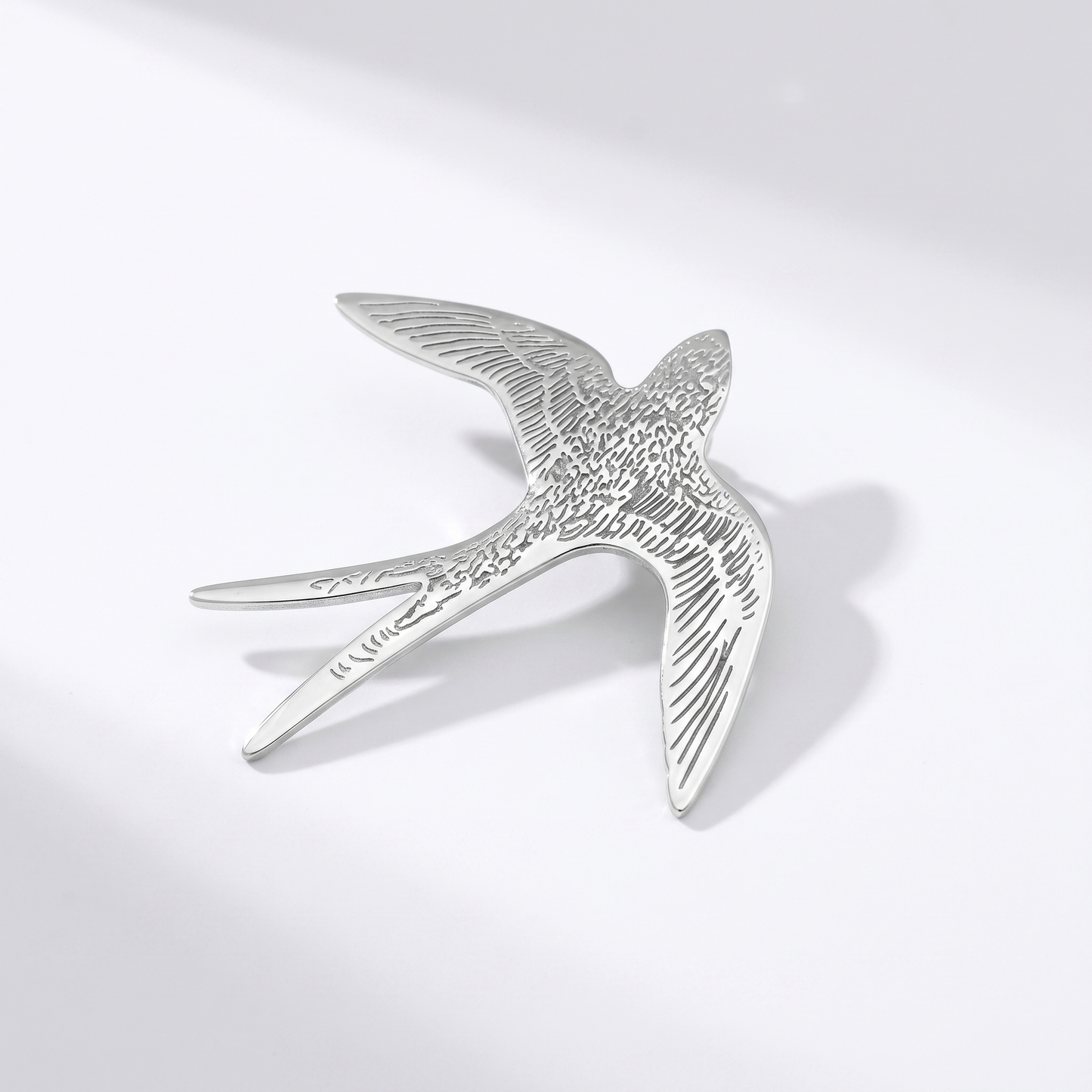 Swallow silver brooch