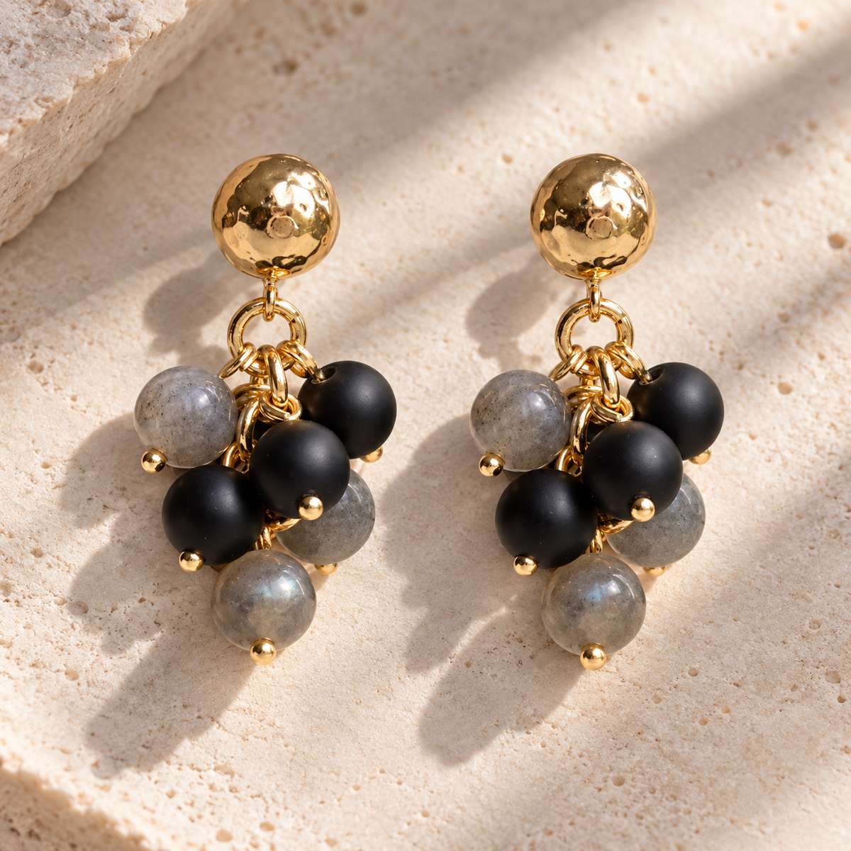Midnight cluster earrings
