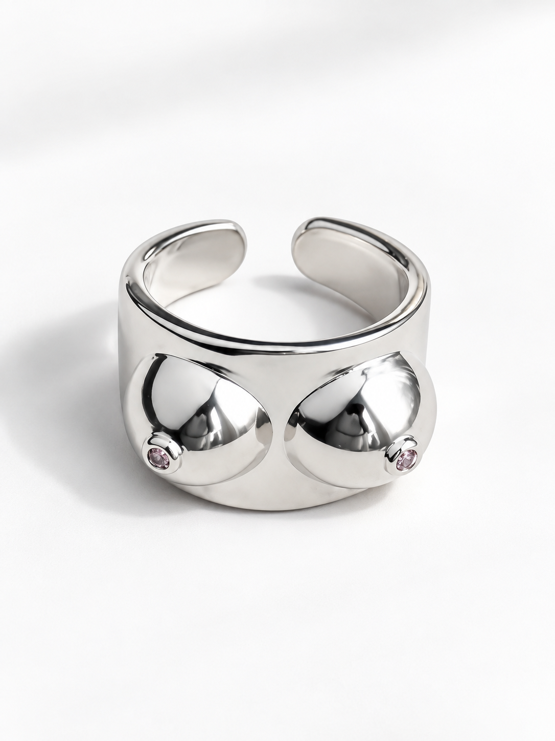 Boobs silver ring