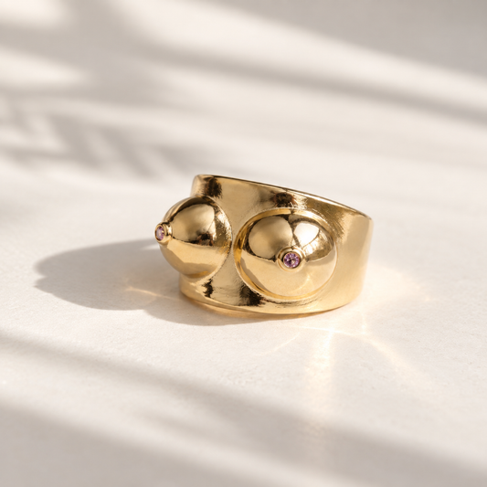Boobs gold ring