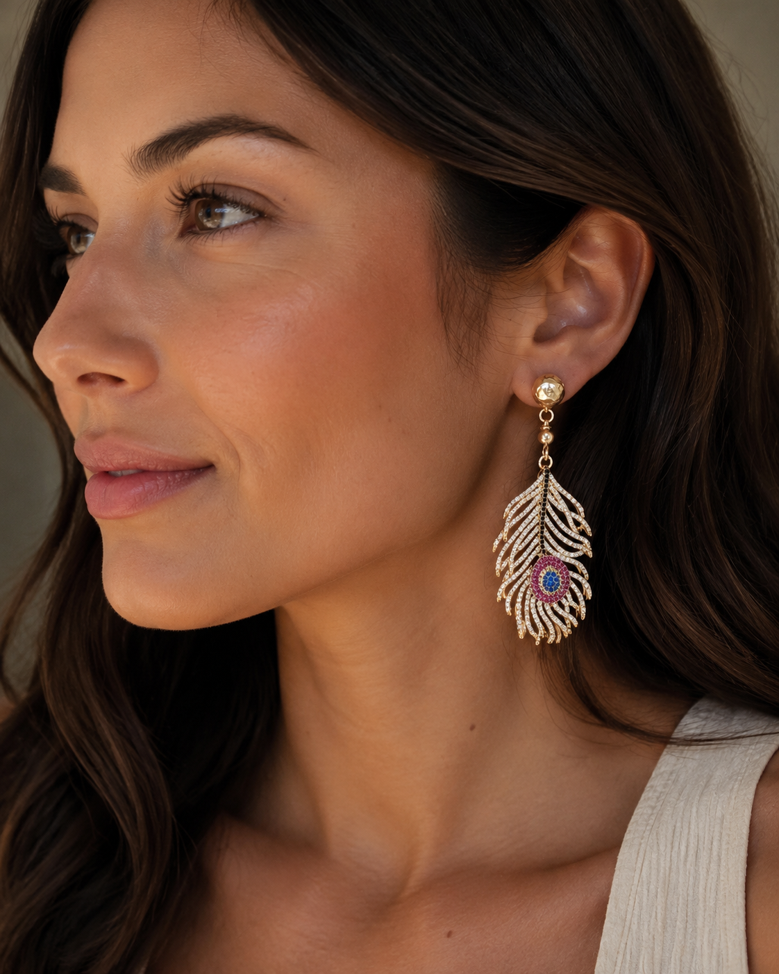 Big feather earrings