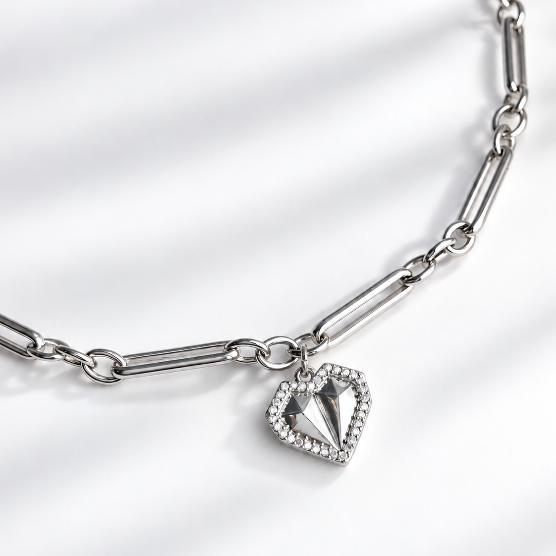 Heart of silver necklace