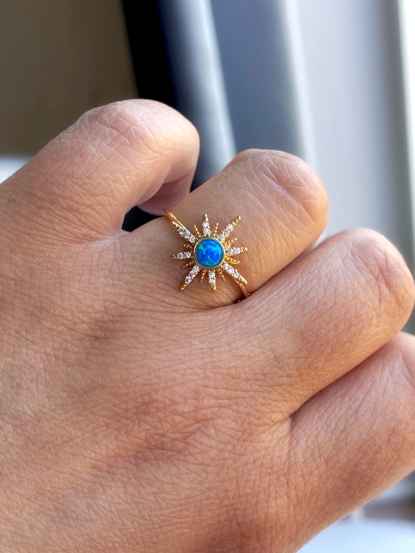 Turquoise star ring