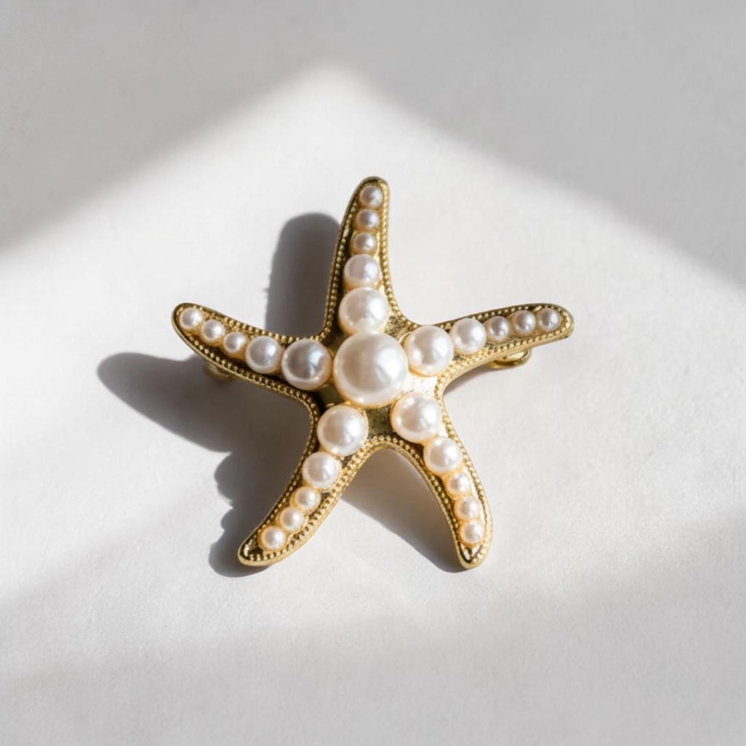 Star pearl brooch