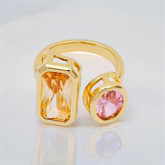Peachy pink gold ring