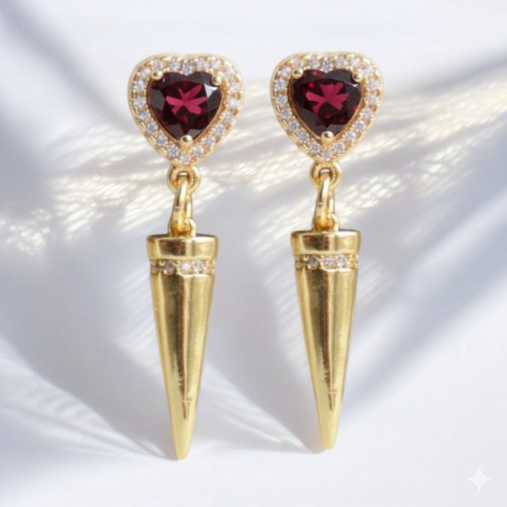 Ruby red earrings