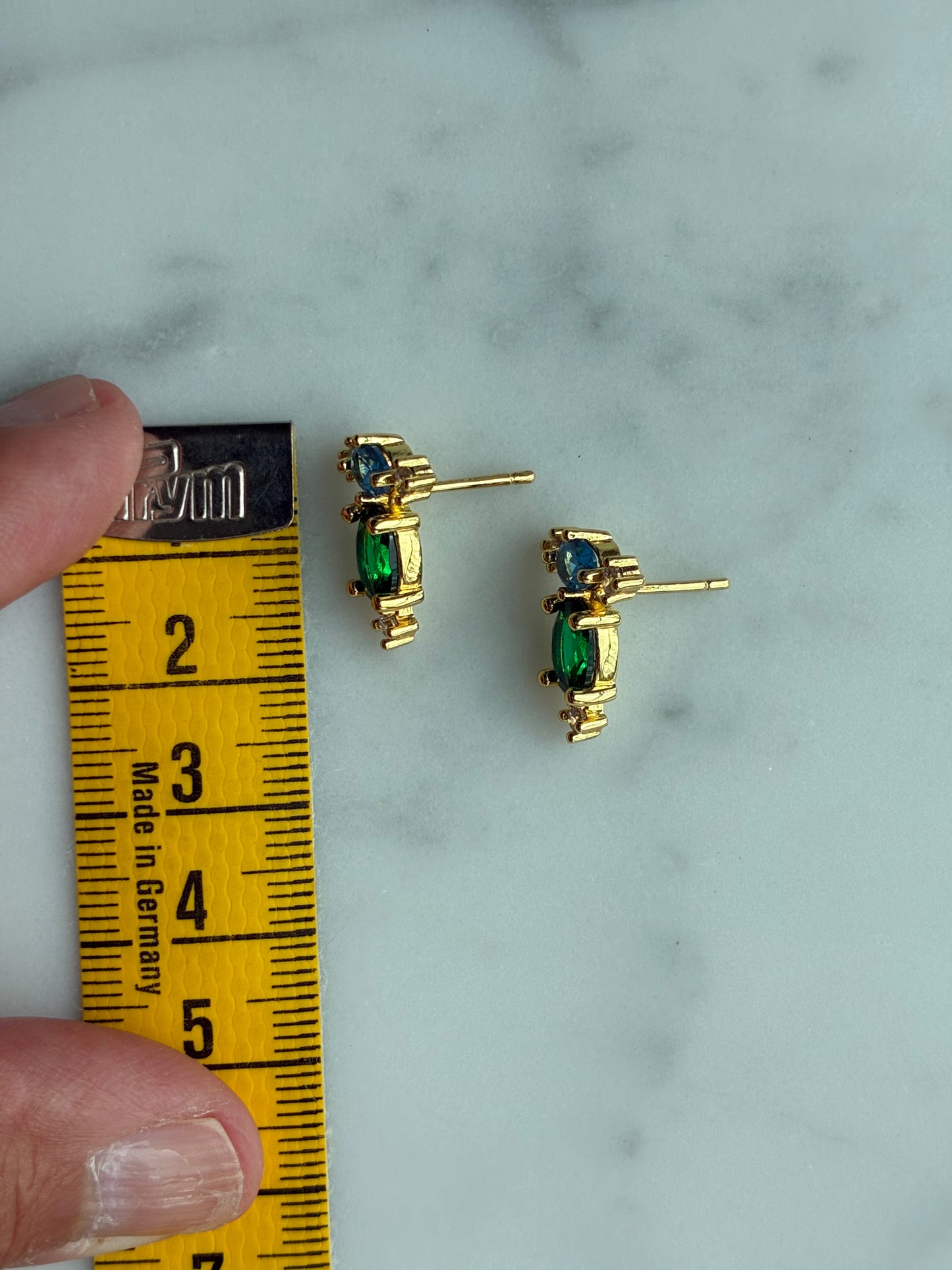 Green blue earrings