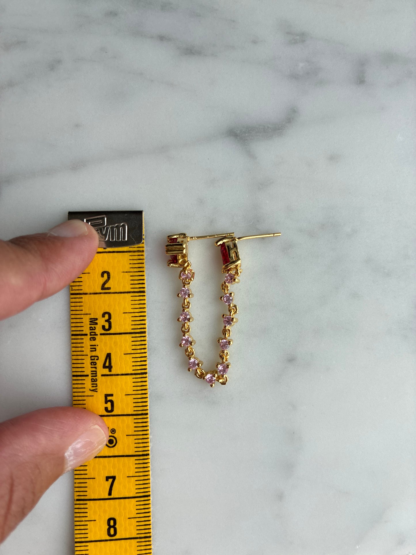 Pink red earrings