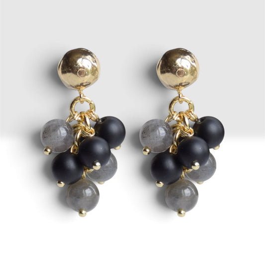 Midnight cluster earrings
