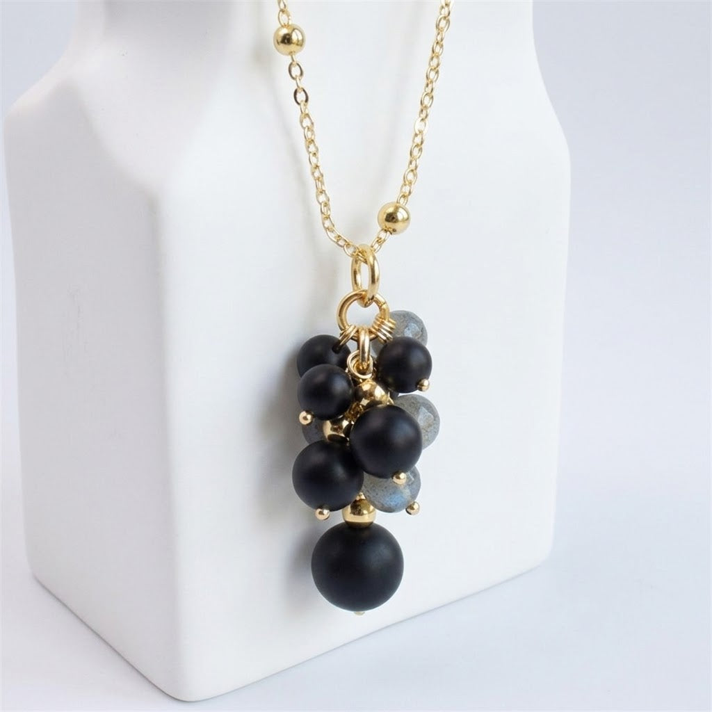 Midnight cluster necklace