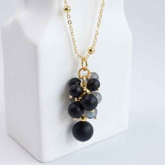 Midnight cluster necklace
