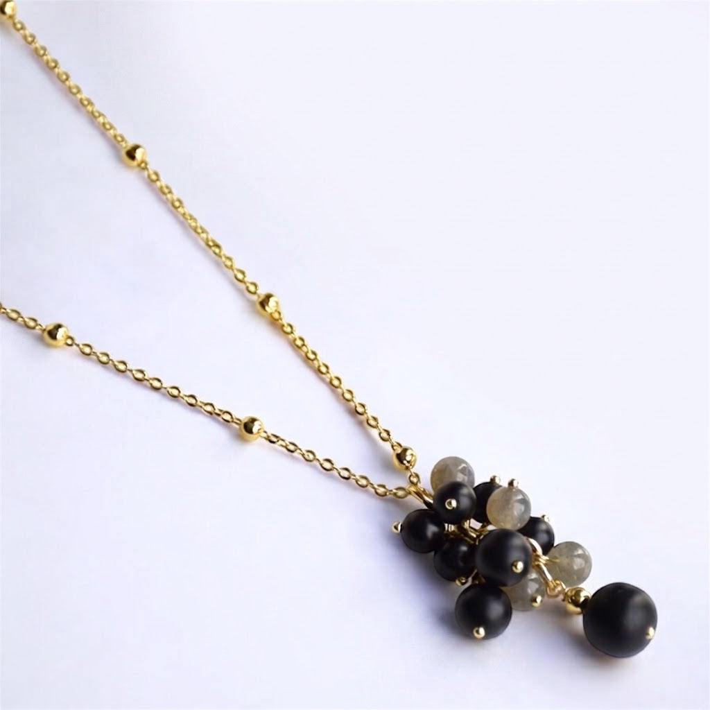 Midnight cluster necklace