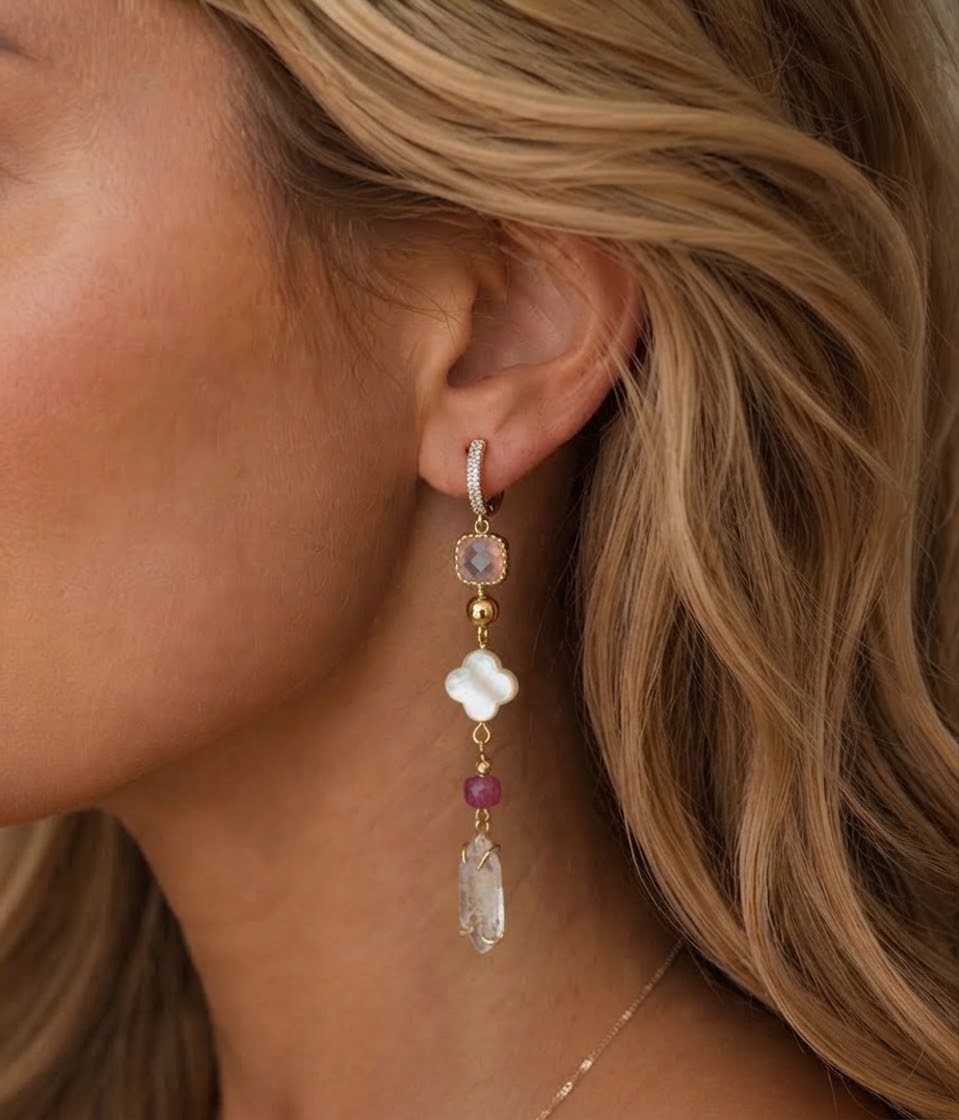 Nathalie pink earrings