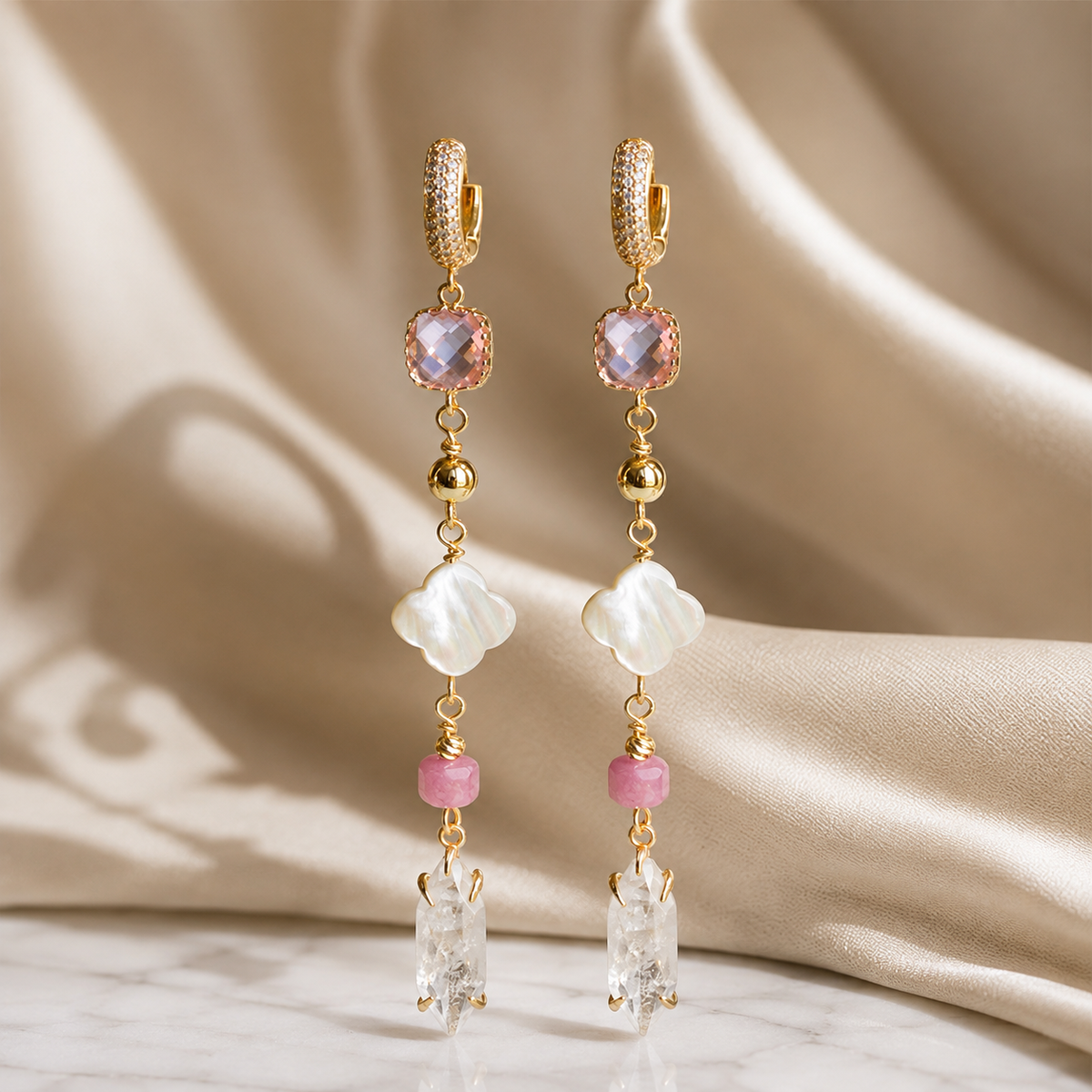 Nathalie pink earrings