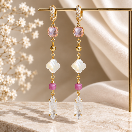 Nathalie pink earrings
