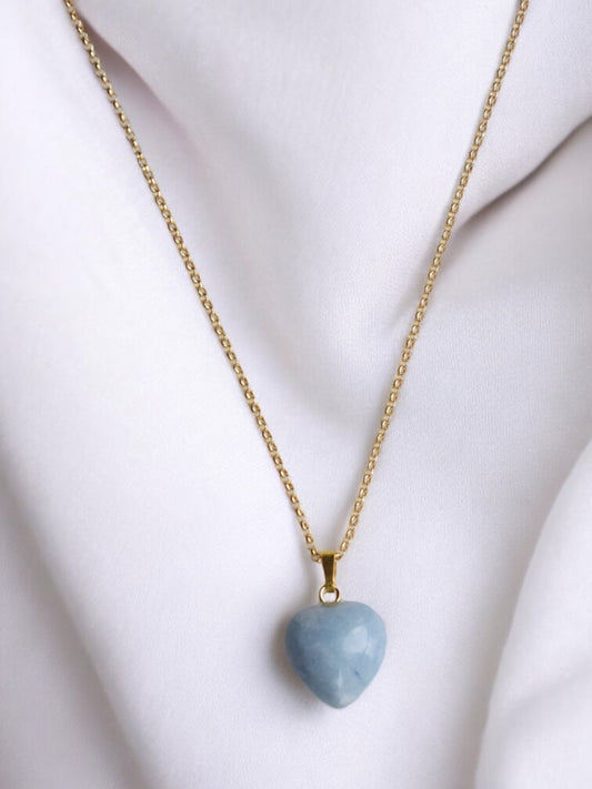 Aquamarine heart necklace