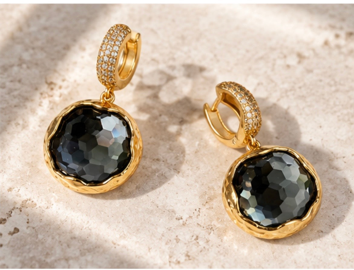 Noir empress hoops