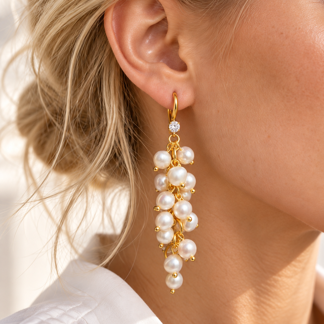 Pearl fall earrings
