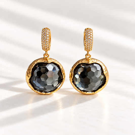 Noir empress hoops