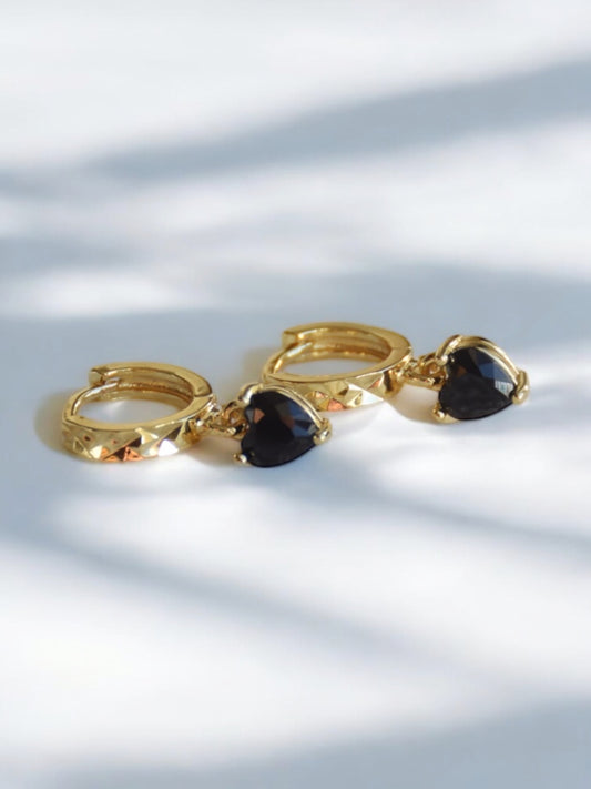 Black heart earrings