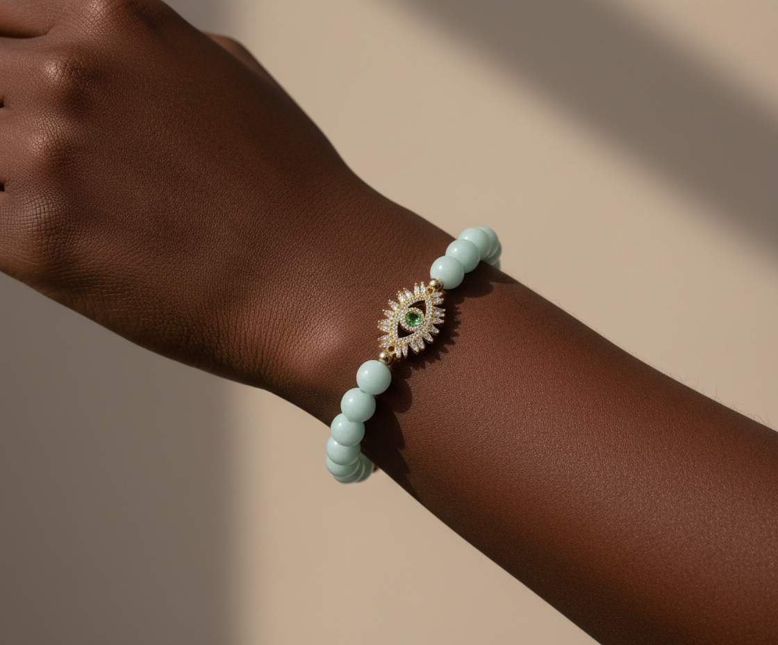 Soleil green jade bracelet