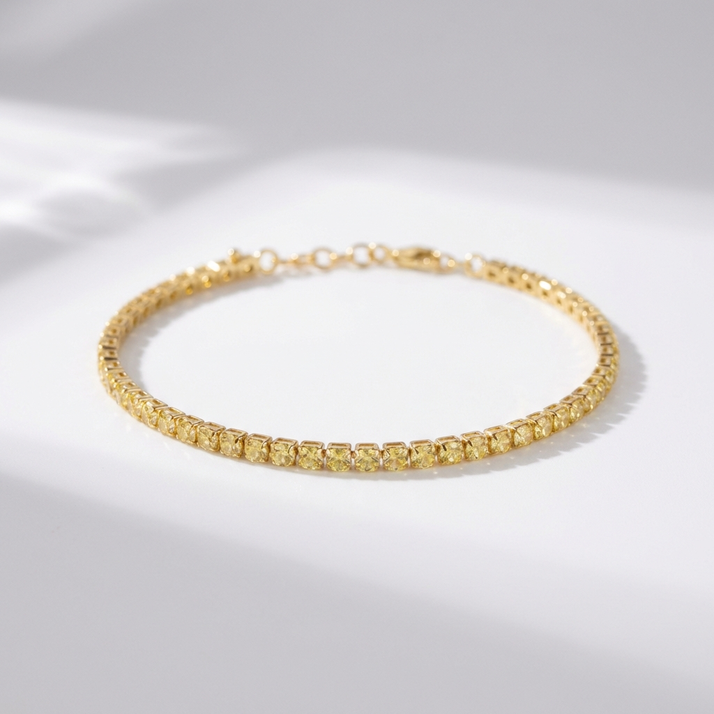 Brigitte yellow tennis bracelet