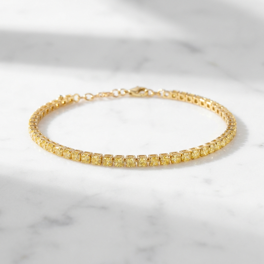 Brigitte yellow tennis bracelet