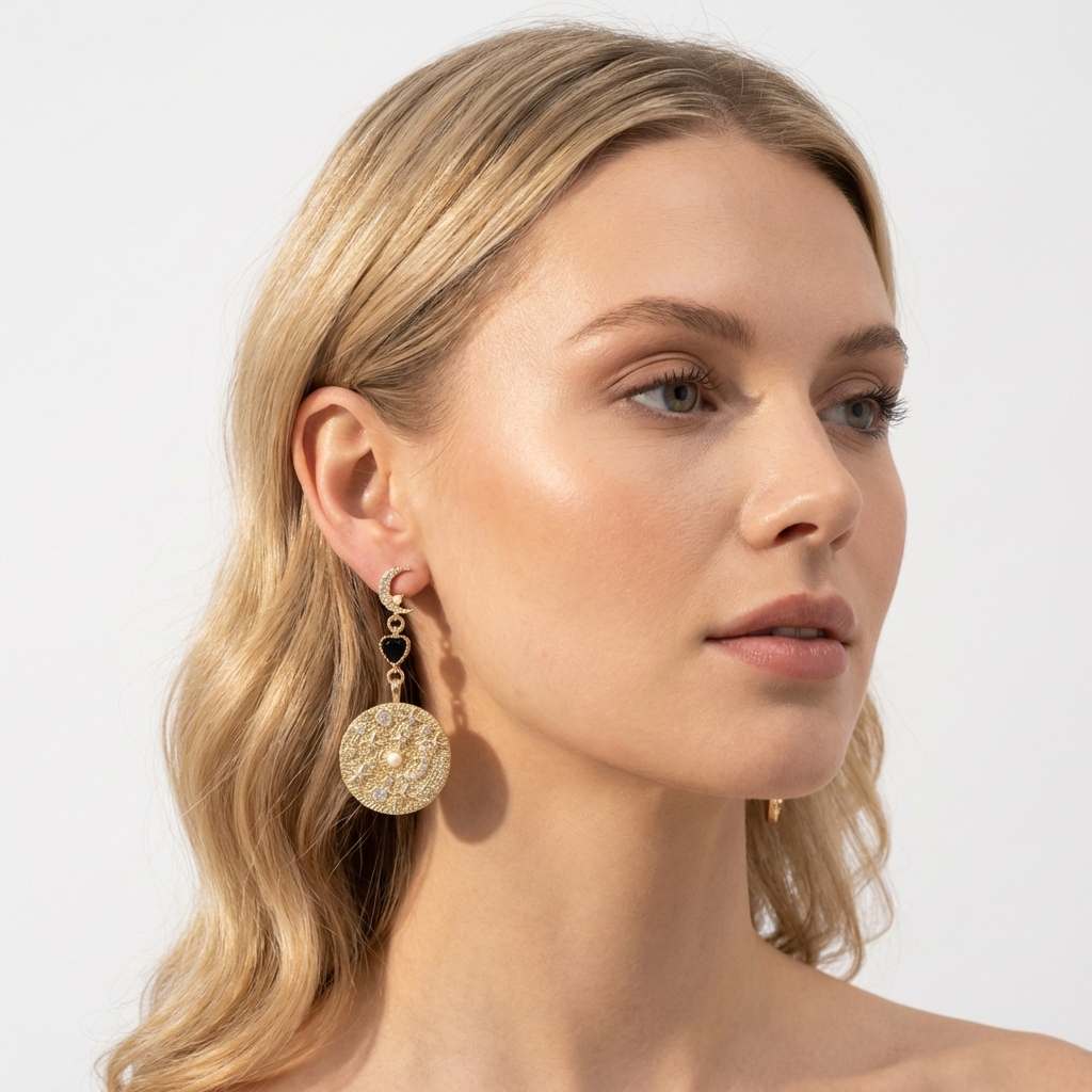 Luna star black earrings