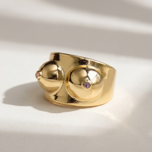 Boobs gold ring