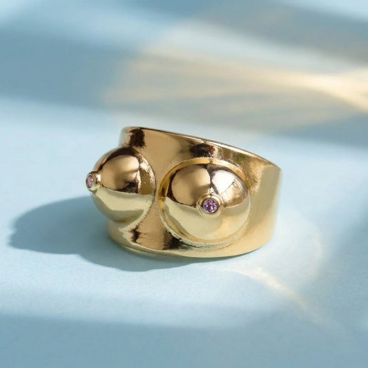 Boobs gold ring