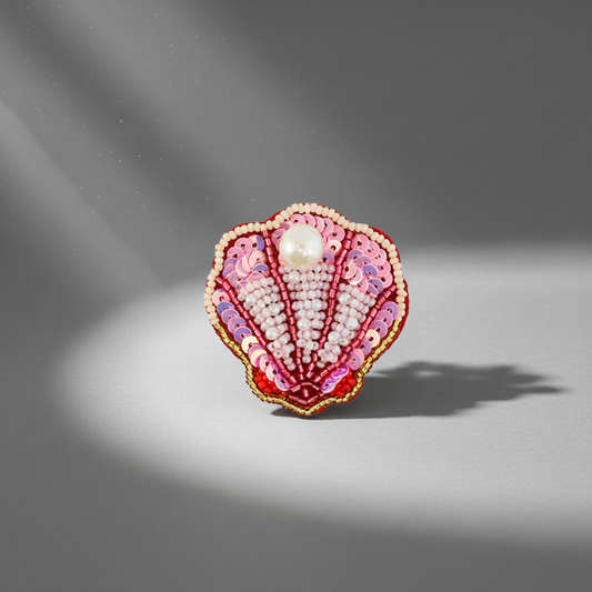 Colour shell brooch